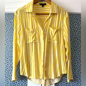White and yellow striped dress shirt